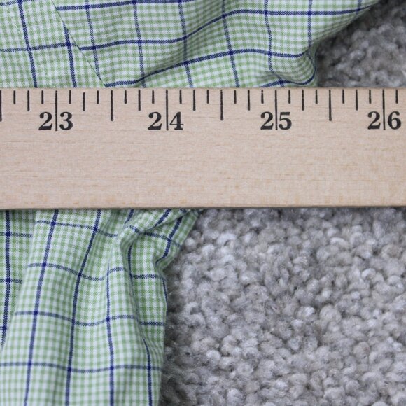 Brooks Brothers 346 Shirt Mens 16, 34/35 Green 100% Cotton Long Sleeve Button - Picture 10 of 12